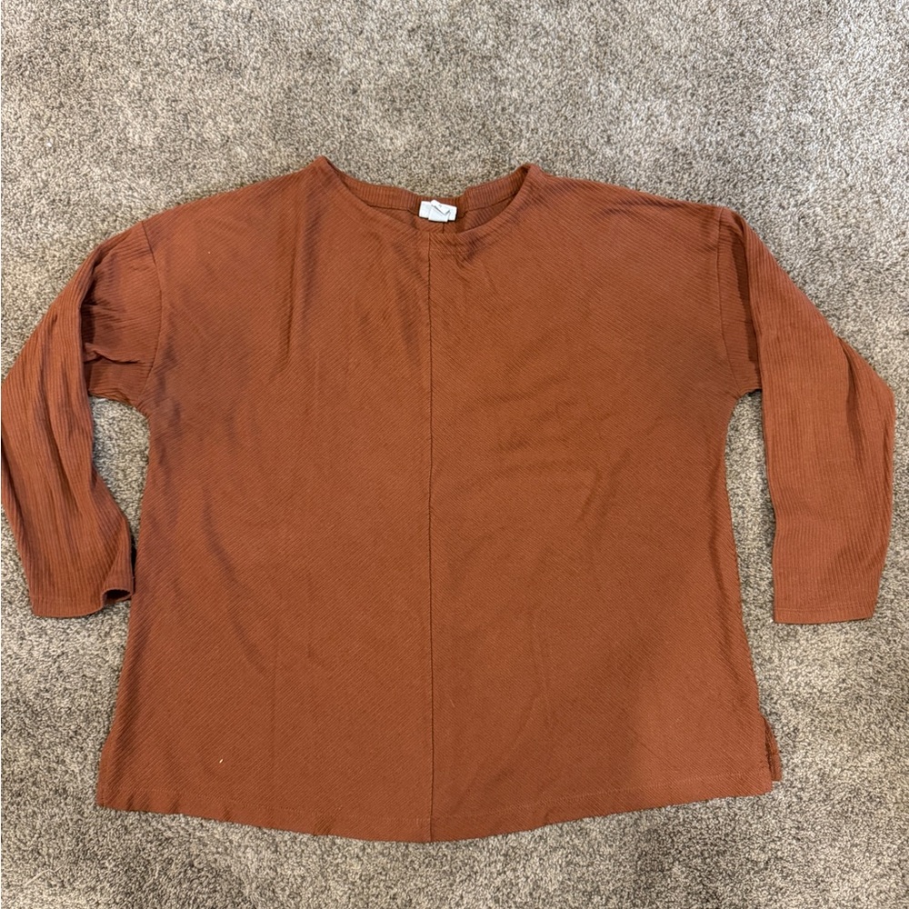 Ava & Viv Rust Brown Blouse